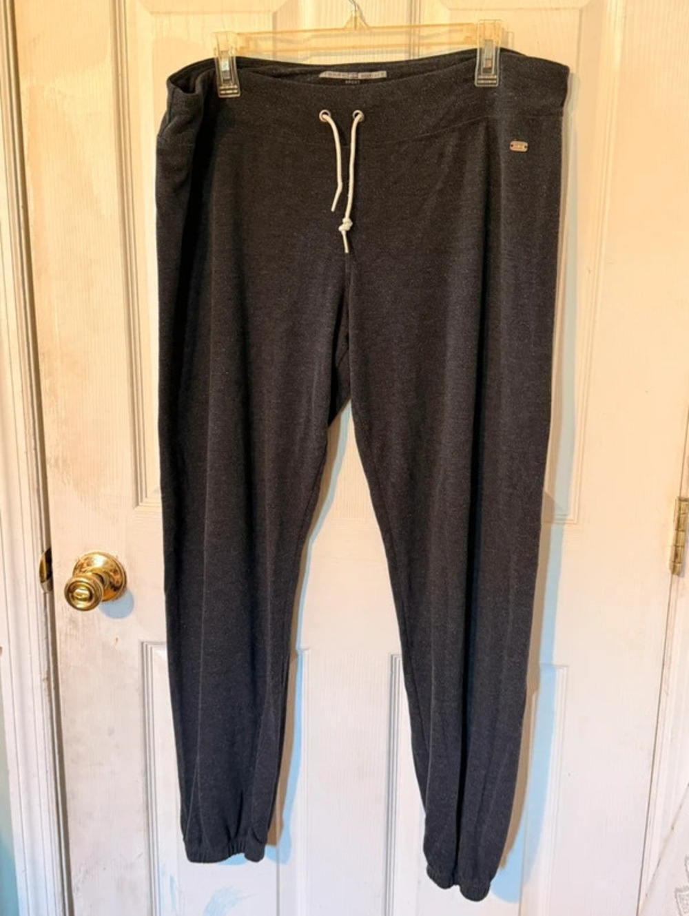 Tommy Hilfiger Heather Grey Drawstring Casual Loungewear Joggers- Women's L